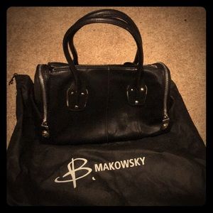 B Makowsky black leather doctors bag
